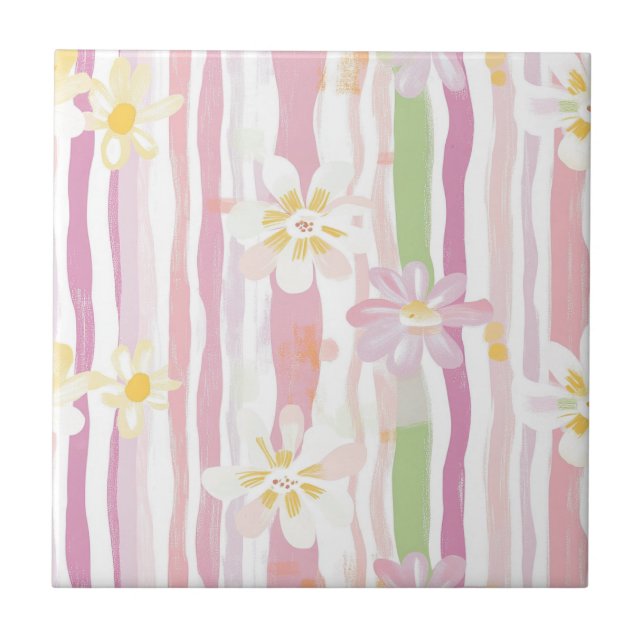 Pastel Retro Floral (9) Tile (Front)