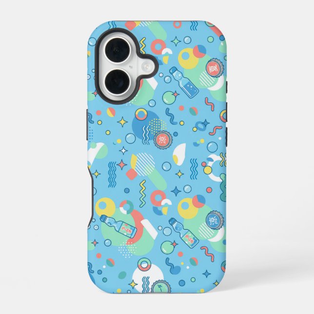 Pastel Retro Floral Pattern Lavender Mint iPhone 16 Case (Back)