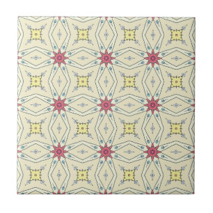 Pastel Retro Geometric Pattern Tile