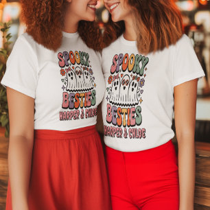 Pastel Retro Ghost Spooky Besties Costume T-Shirt