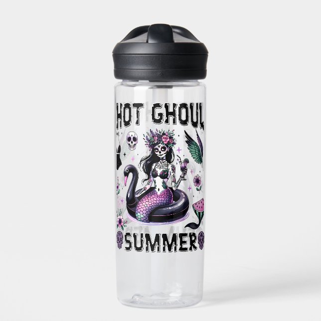 Pastel Retro Goth Mermaid Swan Summer Halloween Water Bottle (Front)