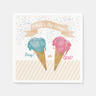 Pastel Retro Ice Cream Gender Reveal Party Napkin