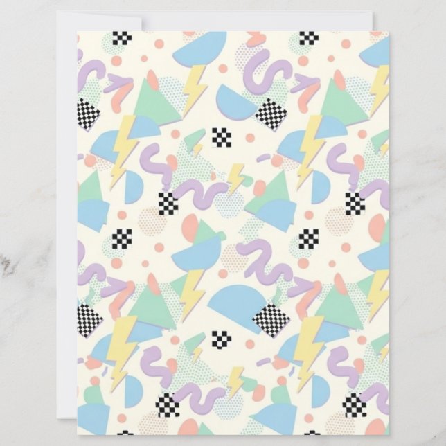 Pastel Retro Memphis Pattern Swirls (Front)