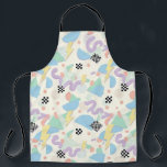 Pastel Retro Memphis Pattern Swirls Apron<br><div class="desc">Elevate your creative projects with this vibrant pastel, pattern featuring a dynamic mix of swirls, triangles and playful squiglys, and bold lightening, bolts. This high-energy composition draws inspiration from classic Memphis design and early 2000s aesthetics, utilizing a soft candy-colored palette. Perfect for digital scrapbooking, textile design, or social media backgrounds,...</div>