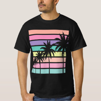 Pastel Retro Palm Tree, Palm Tree Beach T-Shirt
