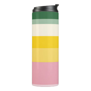 Pastel Retro Pattern   Colour Block Thermal Tumbler