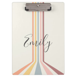 Pastel retro style stripes design clipboard