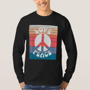 Pastel Retro Vintage 60s 70s Hippie Of Peace Sign T-Shirt