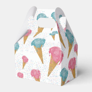 Pastel Retro Watercolor Ice Cream & Sprinkles   Favour Box