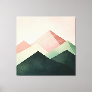 Pastel Ridge – Geometric Mountain Landscape #1 Canvas Print