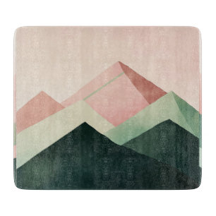 Pastel Ridge – Geometric Mountain Landscape #1 Cutting Board