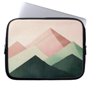 Pastel Ridge – Geometric Mountain Landscape #1 Laptop Sleeve
