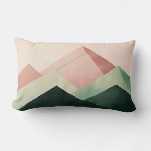 Pastel Ridge – Geometric Mountain Landscape #1 Lumbar Cushion
