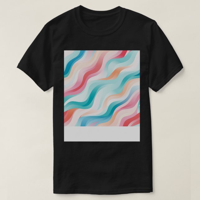 Pastel Ripples Modern Abstract Waves Unleashed 13 T-Shirt (Design Front)