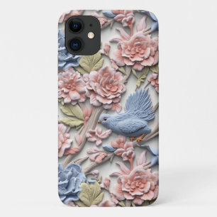 Pastel Rococo Floral With Bird Case-Mate iPhone Case
