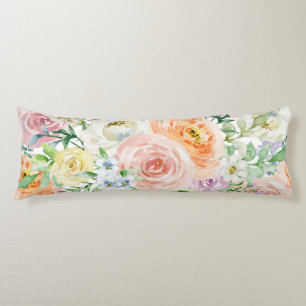Pastel romantic garden body cushion