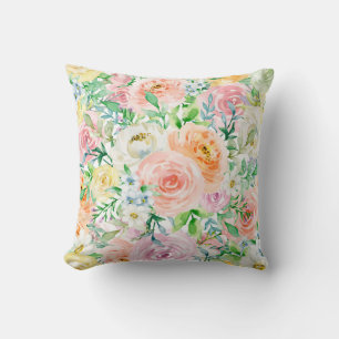 Pastel romantic garden cushion