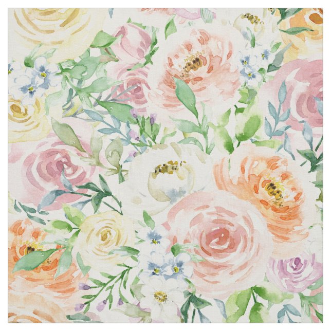 Pastel Romantic Garden Fabric (Swatch)
