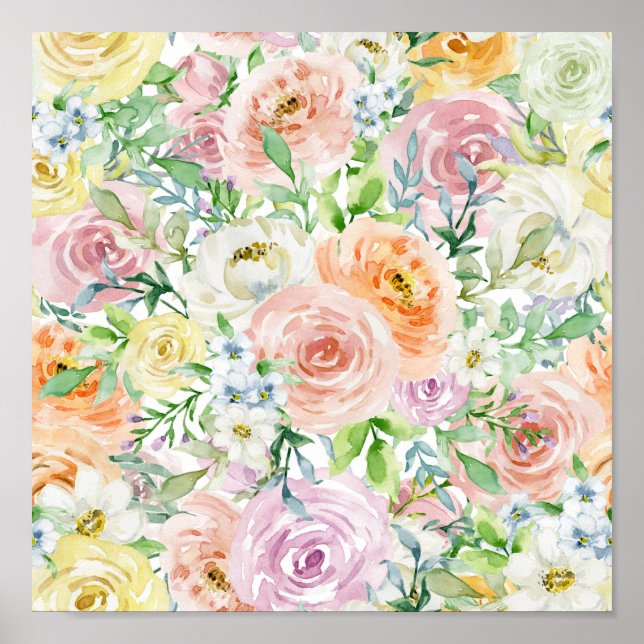 Pastel romantic garden poster (Front)