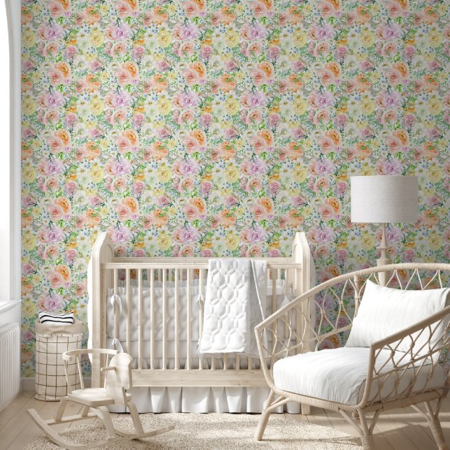 Pastel Romantic Roses Garden Wallpaper (Kids)