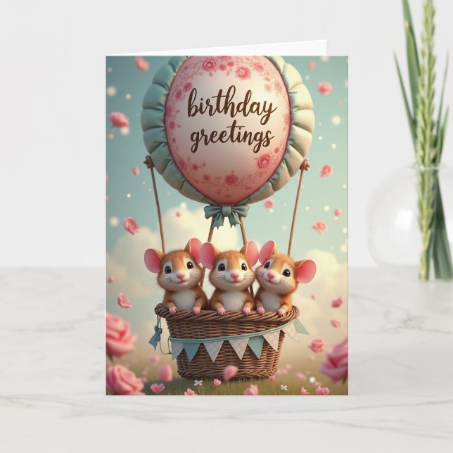 Pastel Rose Birthday Card (Front)