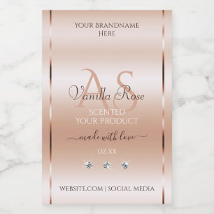 Pastel Rose Coral Product Labels Jewels Initials