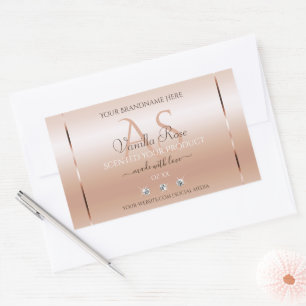 Pastel Rose Coral Product Labels Jewels Initials