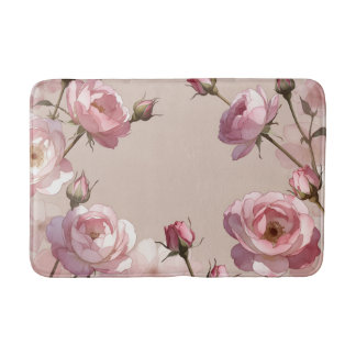 Pastel Rose Elegance Bath Mat