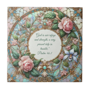 Pastel Rose Garden Customisable Bible Verses Tile