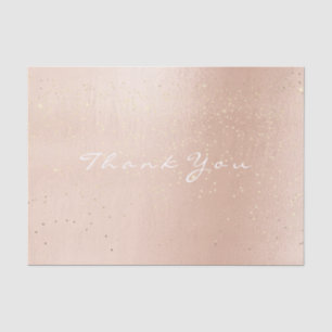 Pastel Rose Gold Confetti  Blush Thank You Name Tissue Paper