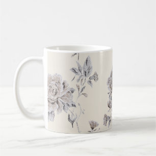 Pastel rose pattern coffee mug