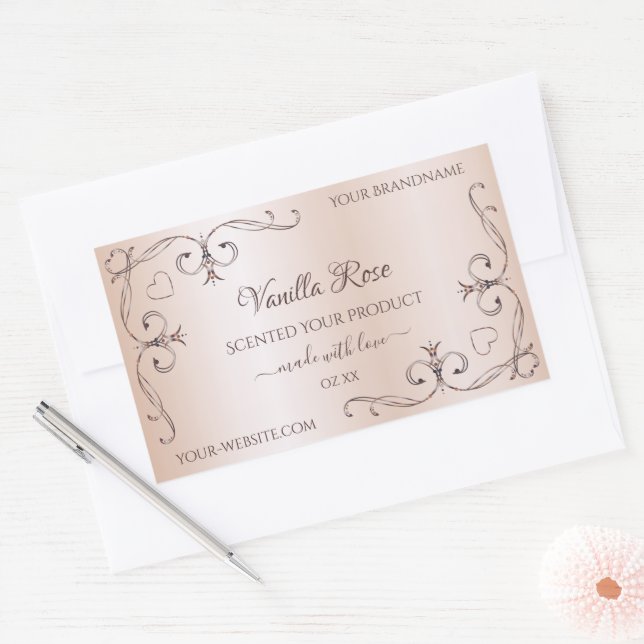 Pastel Rose Pink Product Labels Ornate Corners (Envelope)