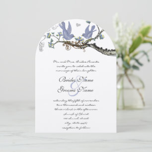 Pastel Rustic Lavender Vintage Birds Wedding Invitation