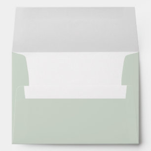 Pastel Sage Green Classic Typography Wedding Envelope