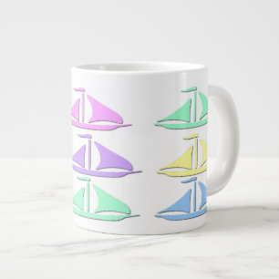 Pastel Sail Boat Pattern Speciality Mugs