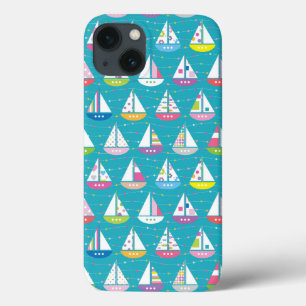 Pastel Sailboat Pattern iPhone 13 Case