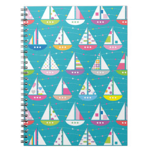 Pastel Sailboat Pattern Notebook
