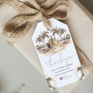 Pastel Sand Elegant Beach Party Custom Gift Tags