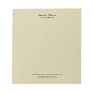 Pastel Sand Plain Professional Modern Minimailst Notepad