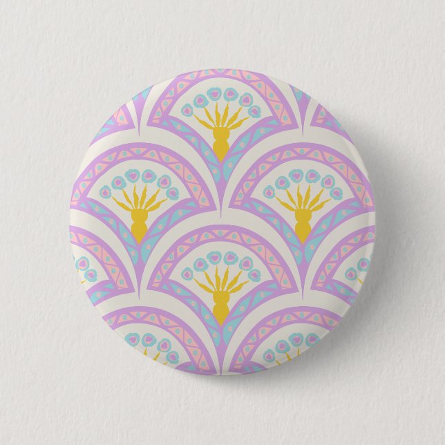 Pastel Scallop Pattern 6 Cm Round Badge (Front)