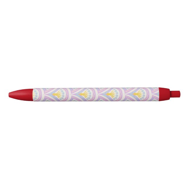 Pastel Scallop Pattern Black Ink Pen (Front)