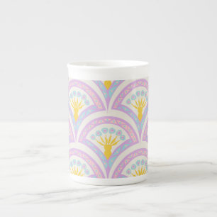 Pastel Scallop Pattern Bone China Mug