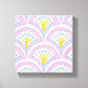 Pastel Scallop Pattern Canvas Print