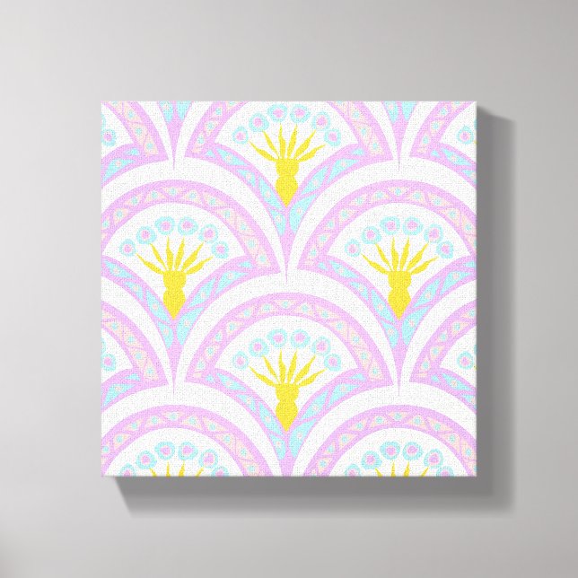 Pastel Scallop Pattern Canvas Print (Front)