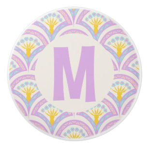 Pastel Scallop Pattern Ceramic Knob