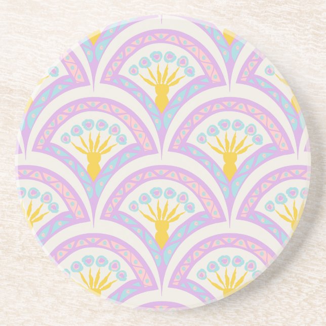 Pastel Scallop Pattern Coaster (Front)