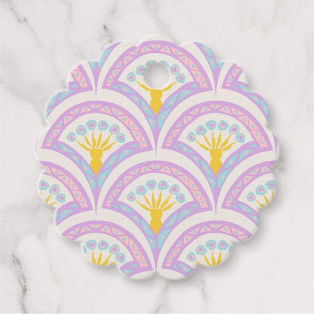 Pastel Scallop Pattern Favour Tags (Front)