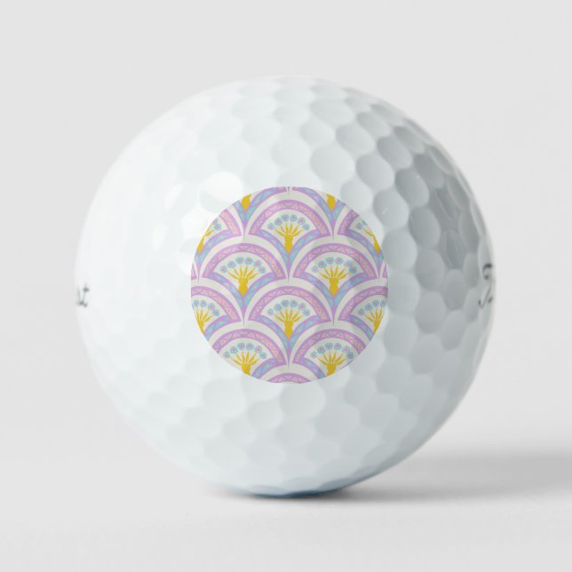 Pastel Scallop Pattern Golf Balls (Front)