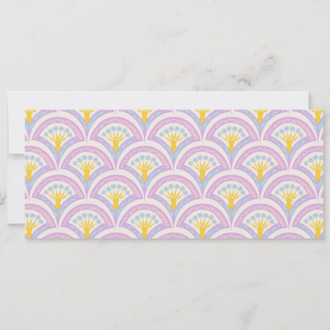 Pastel Scallop Pattern Holiday Card (Front)