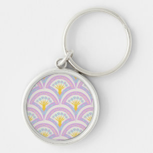 Pastel Scallop Pattern Key Ring
